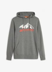 Bluza z kapturem z czystej bawełny organicznej. Szare bluzy z kapturem męskie bonprix, m, z bawełny. Za 109.99 zł.
