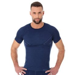 Koszulka męska Brubeck Active Wool Ss11710. Niebieskie bielizna termoaktywna męska Brubeck, m, z elastanu, bez ramiączek. Za 197.00 zł.