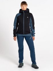 Dare 2b Kurtka przeciwdeszczowa "Traversing" w kolorze czarno-niebieskim rozmiar: 40. Czarne kurtki przeciwdeszczowe damskie Dare 2b, s, bez kaptura. Za 292.20 zł.