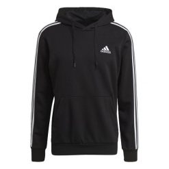 Bluza z Kapturem Essentials 3-Stripes Rozmiar S Czarny - GK9062. Białe bluzy sportowe męskie Adidas, bez wzorów, sportowe, bez kołnierzyka, bez ramiączek. Za 195.00 zł.