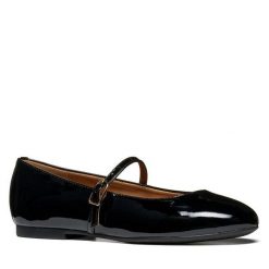 Baleriny Geox. Czarne baleriny damskie Geox, bez wzorów, bez obcasa. Za 449.99 zł.