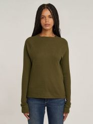 G-Star Koszulka w kolorze khaki rozmiar: XS. Brązowe bluzki damskie G-Star, xs, bez wzorów, z bawełny, retro, bez kołnierzyka, bez ramiączek. Za 86.99 zł.