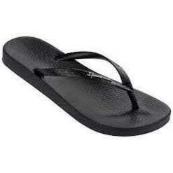 Japonki plażowe damskie Ipanema Anatomic Tan FEM. Czarne klapki damskie Ipanema, bez wzorów, z gumy, bez obcasa. Za 81.65 zł.