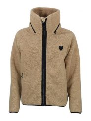 Peak Mountain Kurtka polarowa "Amay" w kolorze jasnobrązowym rozmiar: M. Brązowe kurtki damskie Peak Mountain, m, bez wzorów, z polaru, bez kaptura. Za 147.91 zł.