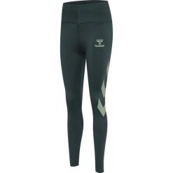Legginsy damskie Hummel Paris. Zielone legginsy damskie HUMMEL, bez wzorów, na fitness i siłownię. Za 211.50 zł.