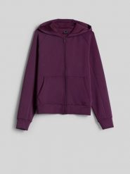 4F Bluza dresowa regular z kapturem damska - fioletowa XXL. Fioletowe bluzy z kapturem damskie 4f, xxl, bez wzorów, z dresówki. Za 169.99 zł.