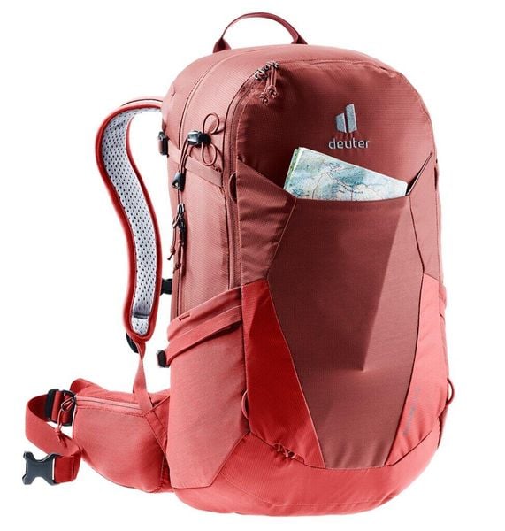 Plecak damski Deuter Futura 25 SL - caspia/currant. Brązowe plecaki damskie Deuter, bez wzorów, z materiału, klasyczne. Za 710.30 zł.