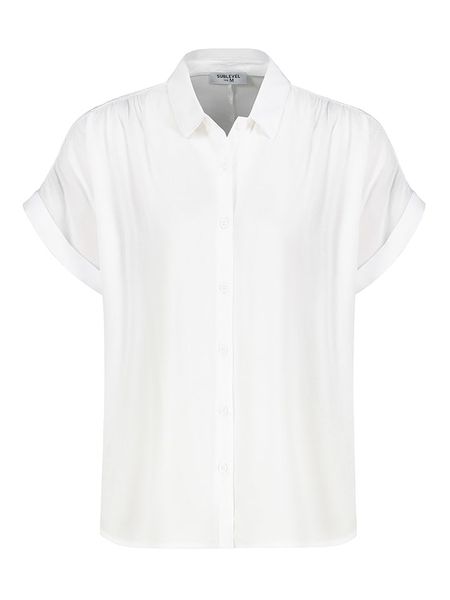 Sublevel Bluzka w kolorze białym rozmiar: S. Białe bluzki damskie Sublevel, s, bez wzorów, z wiskozy, klasyczne, bez kołnierzyka, bez ramiączek. Za 61.17 zł.