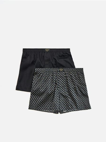 2 pack bokserek Loose - czarny. Czarne bokserki męskie Reserved, bez wzorów, z bawełny. Za 79.99 zł.