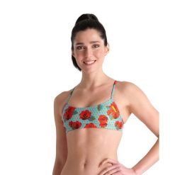 Góra od bikini biustonosz bandeau Arena Play. Zielone bikini damskie Arena, bez wzorów. Za 79.99 zł.