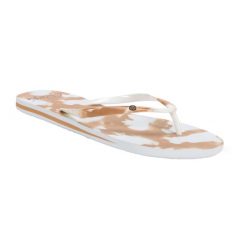 Japonki plażowe damskie ROXY Portofino. Brązowe klapki damskie Roxy, bez wzorów, bez obcasa. Za 44.99 zł.