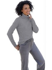 Heine Sweter w kolorze szarym rozmiar: 38. Szare golfy damskie Heine, bez wzorów, bez ramiączek. Za 130.81 zł.