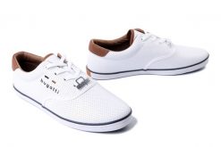 BUGATTI 321-AFH01-5000 2000 white, półbuty męskie. Białe półbuty męskie Bugatti, na lato, bez zapięcia. Za 254.92 zł.