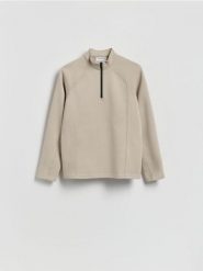 Bluza ze stójką - jasnoszary. Szare bluzy bez kaptura męskie Reserved, l, z dzianiny. Za 119.99 zł.