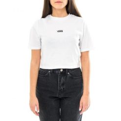 Koszulka sportowa damska Vans Flying V Crop Crew. Białe bluzki sportowe damskie Vans, xl, bez wzorów, z bawełny, bez ramiączek. Za 219.99 zł.