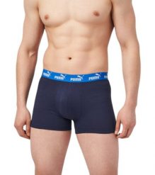 Bokserki majtki męskie Puma 2-Pack. Czarne bokserki męskie Puma, bez wzorów, z bawełny. Za 59.00 zł.