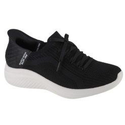 Tenisówki Skechers Model Slip-ins: Ultra Flex 3.0 Tonal Stretc Kolor Czarny. Czarne trampki i tenisówki damskie Skechers, bez wzorów, z tkaniny. Za 349.99 zł.