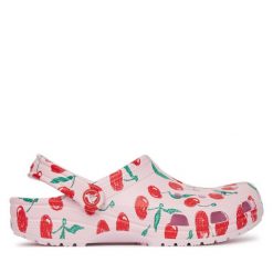 Klapki Crocs. Czerwone klapki damskie Crocs, bez wzorów, bez obcasa. Za 209.99 zł.