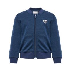 Zippowana bluza dla niemowląt Hummel Bee. Niebieskie bluzy i bluzki niemowlęce HUMMEL, bez wzorów, z dresówki, bez ramiączek, bez kaptura. Za 212.95 zł.