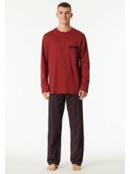 Schiesser Piżama w kolorze czerwonym rozmiar: 54. Czerwone piżamy męskie Schiesser, bez wzorów, z bawełny, bez ramiączek. Za 140.20 zł.