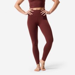 Legginsy do jogi i pilatesu damskie Domyos Breathe. Fioletowe legginsy damskie DOMYOS, l, bez wzorów, z elastanu, z podwyższonym stanem, na fitness i siłownię. Za 119.99 zł.