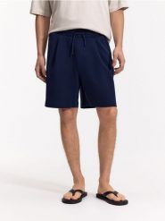 Szorty comfort fit - granatowy. Niebieskie szorty męskie Reserved, z bawełny, bez kołnierzyka. Za 119.99 zł.