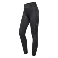 Legginsy jeździeckie mid grip damskie ELT Ella. Czarne legginsy damskie ELT, bez wzorów, z elastanu. Za 186.50 zł.