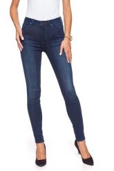 SPODNIE DAMSKIE LEE SCARLETT HIGH MIDNIGHT WORN L626KJMA. Niebieskie spodnie materiałowe damskie Lee, bez wzorów, z jeansu, z podwyższonym stanem. W wyprzedaży za 89.99 zł.
