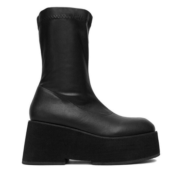 Botki DeeZee. Czarne botki damskie DeeZee, bez obcasa, na płaskiej podeszwie, bez zapięcia. Za 219.99 zł.