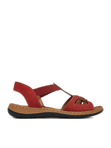 Go Soft Sandały CEO-WI23-4773-08 Czerwony. Czerwone sandały damskie GO SOFT, bez wzorów, z nubiku, bez obcasa, na płaskiej podeszwie. Za 179.99 zł.