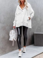 Milan Kiss Bluza w kolorze białym rozmiar: M. Białe bluzy z kapturem damskie Milan Kiss, m. Za 218.05 zł.