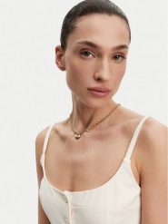 Guess Naszyjnik JUBN05216JW Złoty. Żółte naszyjniki damskie Guess, metalowe. Za 179.99 zł.
