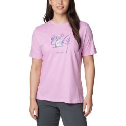 Koszulka damska Columbia Bluebird Day Relaxed Crew Neck z krótkim rękawem. Czerwone t-shirty damskie Columbia, s, bez wzorów, z bawełny, bez kołnierzyka. W wyprzedaży za 116.00 zł.