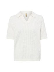 Soyaconcept® Damska koszulka z dzianiny - Denefa Kobiety Bawełna biały, XXL. Białe t-shirty damskie xxl, bez wzorów, z bawełny, bez kołnierzyka. Za 249.95 zł.