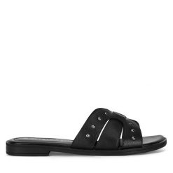 Klapki Sergio Bardi. Czarne klapki damskie Sergio Bardi, bez wzorów, bez obcasa. Za 179.99 zł.