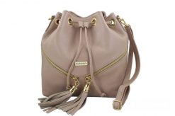 Worek skórzany boho BARBERINI'S 977-18 pudrowy. Czerwone shopper bag damskie Barberinis, bez wzorów, ze skóry, bez dodatków. Za 219.99 zł.