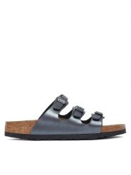 Birkenstock Klapki Florida 1033035 Czarny. Czarne klapki damskie Birkenstock, bez wzorów, z syntetyku, bez obcasa. Za 399.99 zł.
