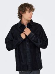 ONLY & SONS Koszula sztruksowa "Waleed" w kolorze khaki rozmiar: XXL. Niebieskie koszule męskie Only & Sons, xxl, bez wzorów, z bawełny, bez kołnierzyka, bez ramiączek. Za 118.84 zł.