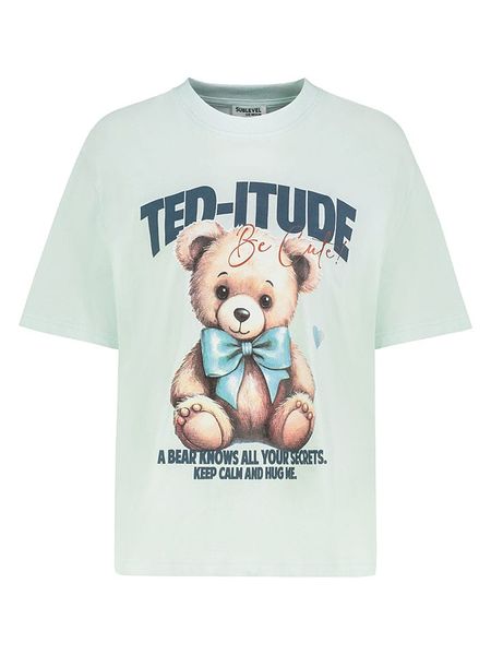 Sublevel Koszulka w kolorze miętowym rozmiar: L. Zielone bluzki damskie Sublevel, l, bez wzorów, z bawełny, bez kołnierzyka. Za 53.04 zł.