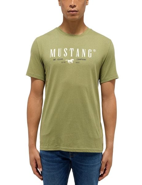 Męski T-Shirt Mustang Style Austin Loden Green 1015829 6353. Zielone t-shirty męskie Mustang, m, bez wzorów, bez kołnierzyka. Za 69.99 zł.