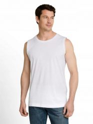 KOSZULKA KOMPLET 2 SZT T-SHIRT BEZ RĘKAWÓW MĘSKI TOM TAILOR ZESTAW 2-PAK M. Białe t-shirty męskie Tom Tailor, m, z bawełny, bez ramiączek, na fitness i siłownię. Za 85.56 zł.