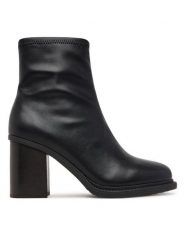 Aldo Botki Xiomara 14116550 Czarny. Czarne botki damskie Aldo, ze skóry, bez obcasa, na słupku, bez zapięcia. Za 439.99 zł.