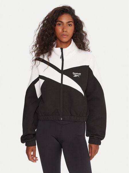 Reebok Bluza RK25139CCW Czarny Regular Fit. Czarne bluzy bez kaptura damskie Reebok, m, z syntetyku. Za 199.99 zł.