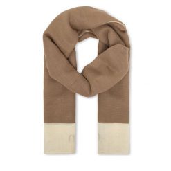 Szal Calvin Klein. Brązowe szaliki i kominy damskie CALVIN KLEIN, bez wzorów. Za 329.99 zł.