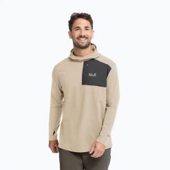 Bluza trekkingowa męska Jack Wolfskin Sucol Hoody. Brązowe bluzy z kapturem męskie Jack Wolfskin, m, z materiału. Za 297.99 zł.