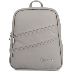 Plecak Damska Skórzana Beltimore Jasno Szary022. Szare plecaki damskie bez wzorów, z materiału, eleganckie. Za 159.99 zł.