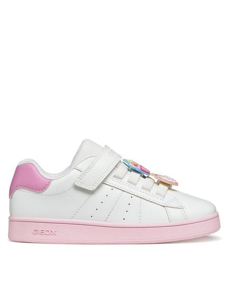 Geox Sneakersy J Eclyper Girl J65LRF 000BC C1364 M Biały. Białe buty sportowe dziewczęce Geox, bez wzorów, ze skóry, bez zapięcia. Za 209.99 zł.
