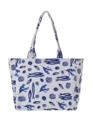 BLE Shopper bag w kolorze biało-niebieskim - 42 x 35 x 20 cm rozmiar: onesize. Białe shopper bag damskie BLE, bez wzorów, z materiału, na ramię, bez dodatków. Za 59.95 zł.