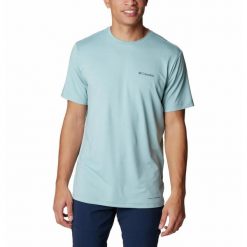 Koszulka Turystyczna Męska Columbia Tech Trail Graphic T-Shirt. Szare t-shirty męskie Columbia, m, bez wzorów, bez kołnierzyka. Za 159.99 zł.