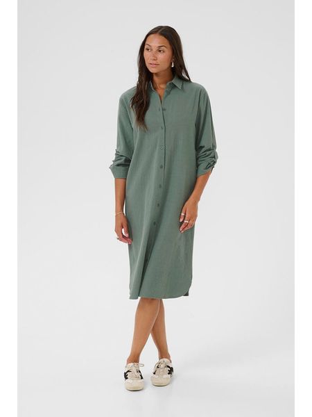 Kaffe Sukienka w kolorze khaki rozmiar: 36. Brązowe sukienki damskie Kaffe, na co dzień, bez wzorów, z bawełny, bez kołnierzyka, bez ramiączek, midi, proste. Za 86.99 zł.